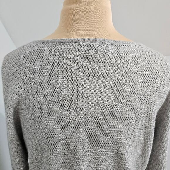 Design365 Metallic Gray Knit Scoopneck Tunic Sweater Size Large - Picture 7 of 9
